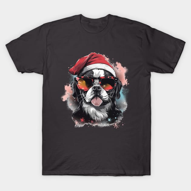 Magical Christmas French Bulldog in the snow: cute four-legged friend with festive hat T-Shirt by MLArtifex